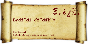 Bródi Ádám névjegykártya