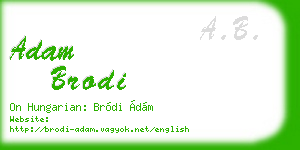 adam brodi business card