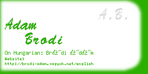adam brodi business card